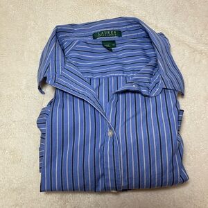 Ralph Lauren Blue and White Striped Dress Shirt